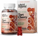 ワイルド&オーガニックタルトチェリーガミー 7000 mg - タルトチェリーエキスサプリメント 尿レベルサポート - 60ビーガン、非GMOチュード
