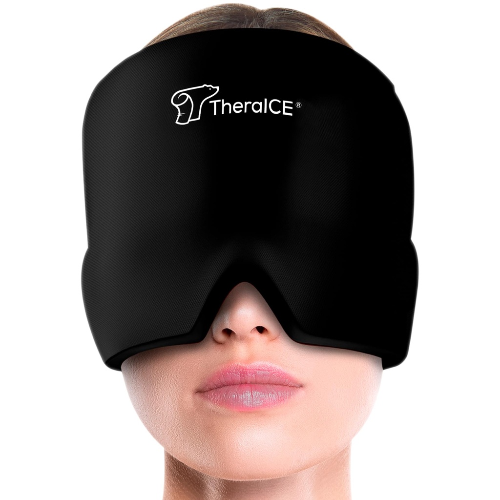 Theraice Migraineの救助の帽子、頭痛の帽子のアイス パックのマスク、表面は張力、圧力及び掛かるためのゲルの頭部の覆いプロダクトを冷やします