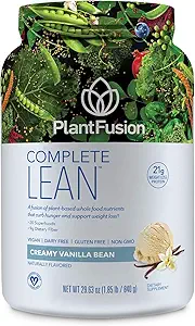 PlantFusion完全リーンプラントベースのタンパク質粉末 - プレバイオティクス繊維、スーパーフード&消化酵素 - ビーガン、グルテンフリー、大豆フリー、非GMO - バニラ1.85ポンド