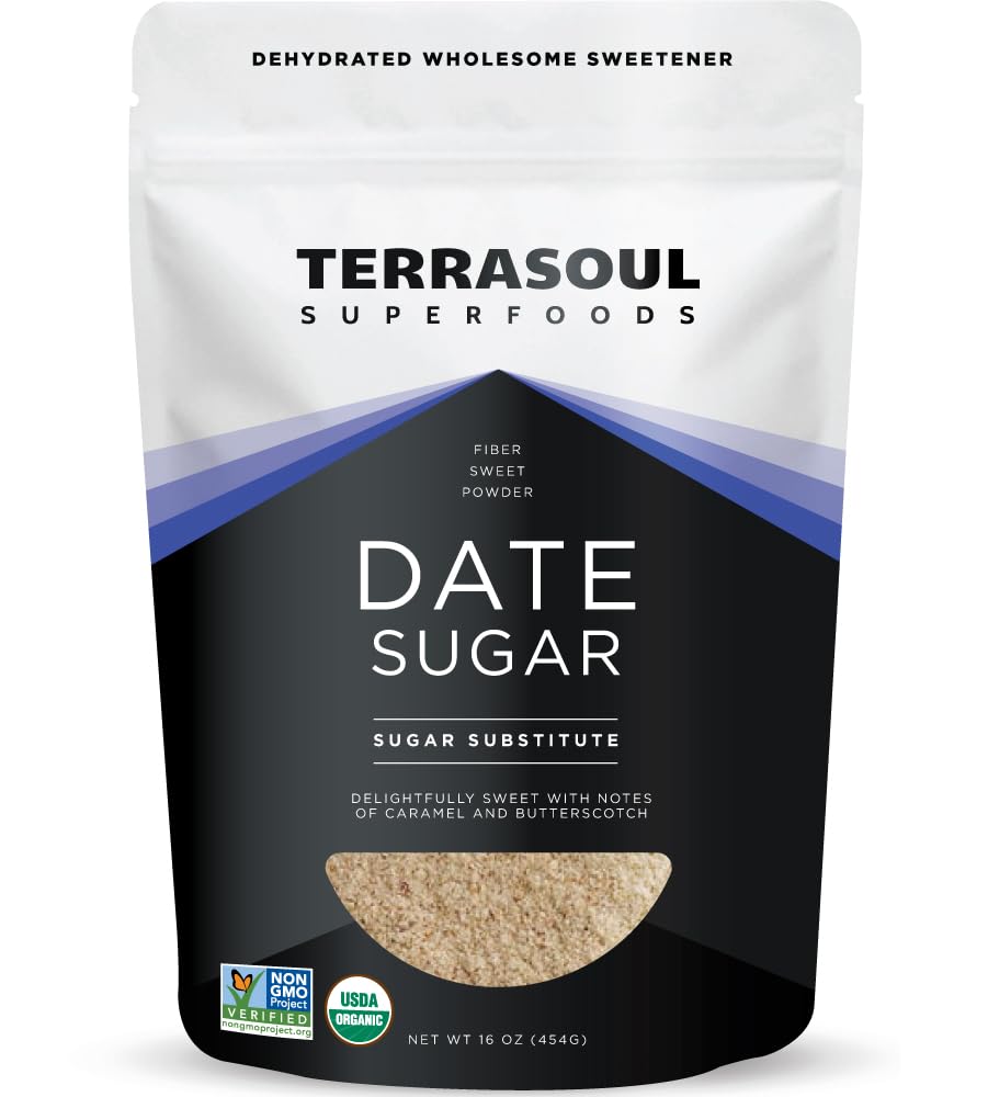 Terrasoul Superfoods Organic Date Sugar 1 Lb - Low Glycemic | Unrefined | トレースミネラル