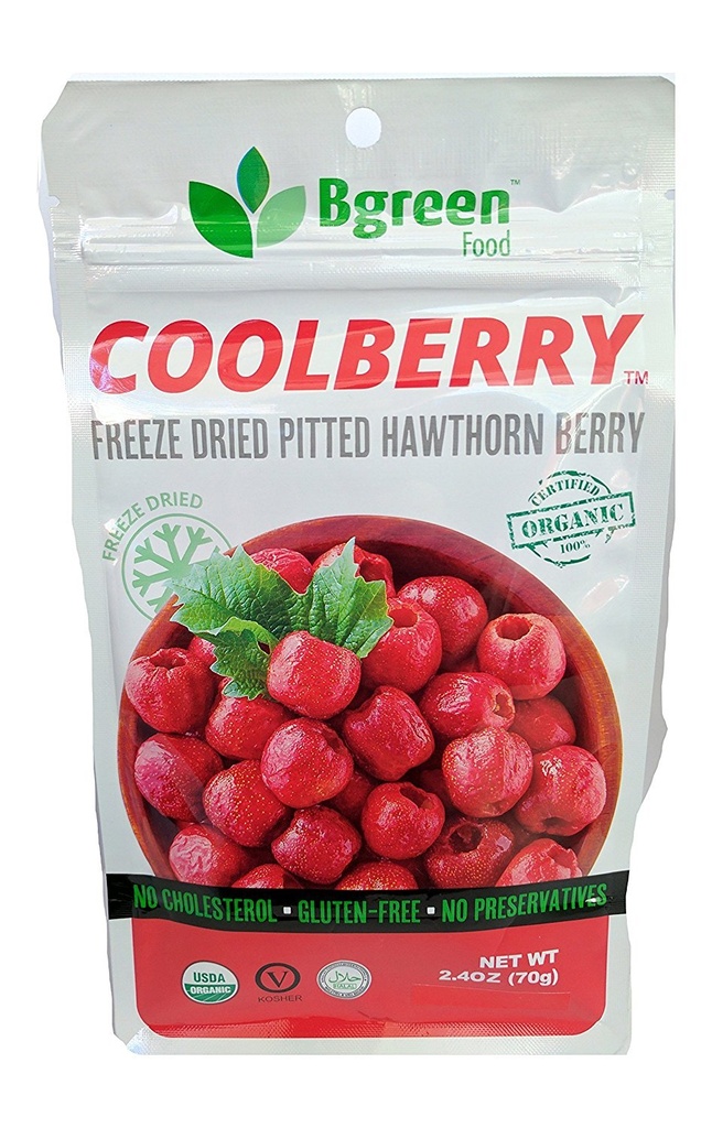 Bgreen-有機凍結乾燥ホーソンベリー、USDAオーガニック、紅茶注入、スムージー、スーパーフード