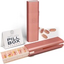 プリティーピルボックスセット - スタイリッシュ&コンパクトデイリーピルオーガナイザー、薬用ピルケース、ビタミン管理のためのピルコンテナ、ピルホルダー、女性&男性のための旅行エッセンシャル - バラ