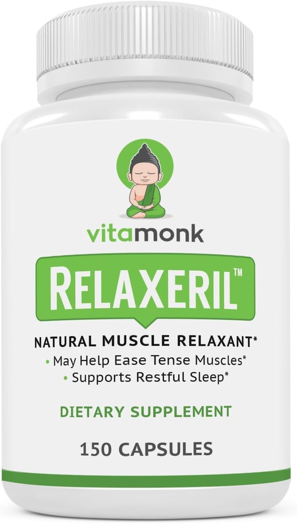 VitaMonk RelaxerilTMオールナチュラルマッスルリラクサ - 筋肉リラクササプリメント - 完全な筋肉リラックスフォーミュラ