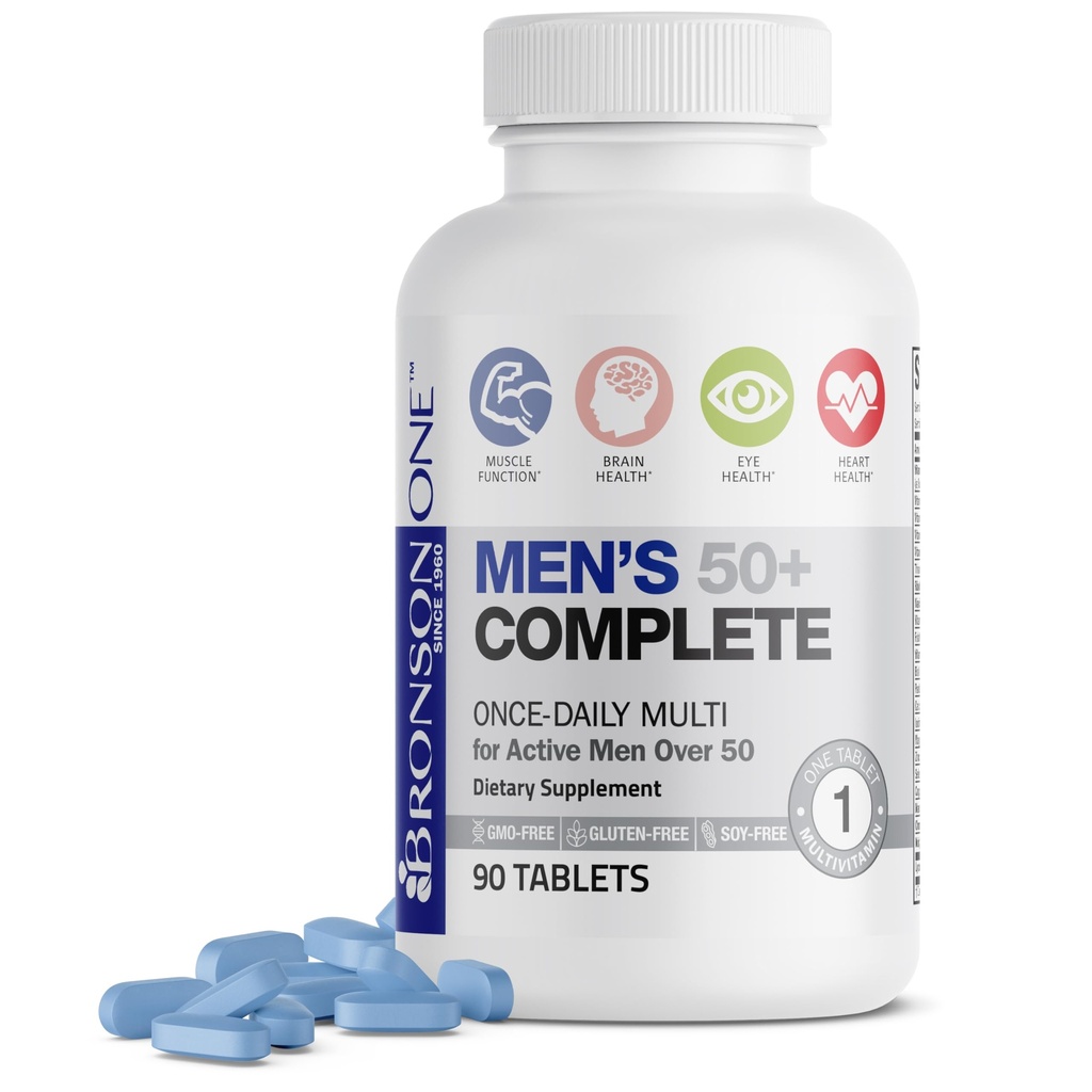 Bronson ONEの毎日の人50+完全なMultivitaminのMultimineralの90のタブレット