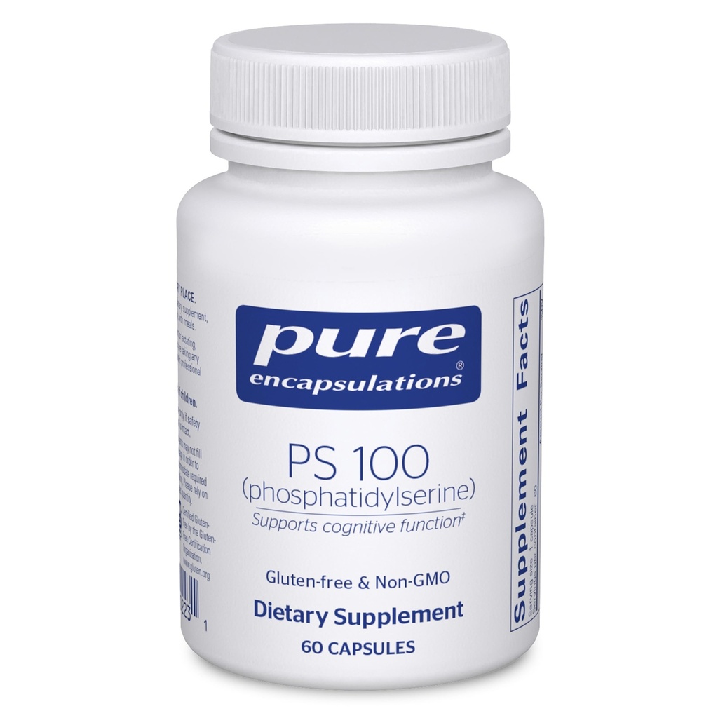 純粋なカプセル封入PS 100 | 脳および記憶のためのPhosphatidylserineのアミノ酸の補足* | 60のカプセル