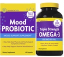 InnovixLabs Mood Probiotic & Triple Omega Bundle Mood Probiotic (60カプセル) トリプル強度オメガ-3 魚油 (200 Softgel). 脳、関節、免疫の健康をサポート*