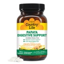 ダイジェクションサポートのためのカントリーライフChewableパパイヤ酵素 - ナチュラルパイナップル&パパイヤフレーバー、栄養素吸収、パパーインとプロテアーゼ - 200 Ct