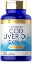 Carlyle Norwegian Cod Liver Oil | with EPA & DHA | 1245mg | 150 Softgels | 液体カプセル | 非GMO&グルテンフリーサプリメント