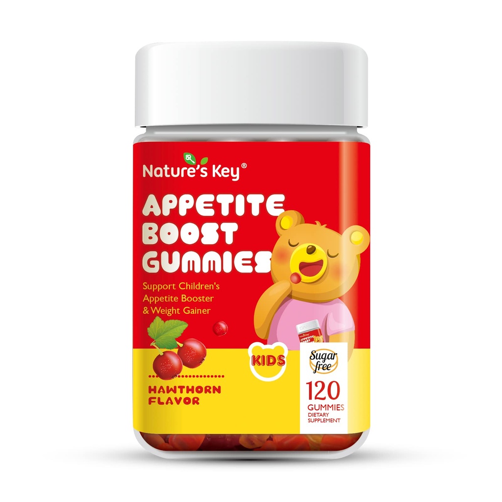 Nature's Key Appetite Booster Gummies - 子供のためのより多くの食べる、サポート食欲興奮剤と重量ゲイン - ホーソーンフレーバー(120カウント、パック1)