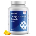 ペットMD – 犬のためのオメガ3魚油サプリメント – 犬のためのスキンとコートサポート – 180 Softgels