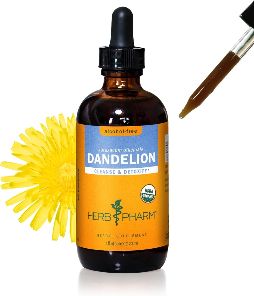 ハーブ Pharm は清潔になり、解毒のための有機性 Dandelion の液体のエキス、アルコール・フリーのグリセライト、4 オンスを証明しました