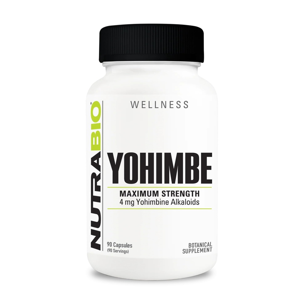 人および女性のためのNutraBio Yohimbeの樹皮のエキスの補足、4mg、90の野菜カプセル