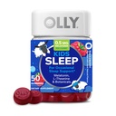 OLLYキッズスリープガミー、時事睡眠サポート、* 0.5mgメラトニン、L-テアニン、ラズベリー風味、50または25日の供給 - 50カウント