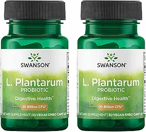Swanson L. Plantarum - 消化器のサプリメントは、消化管のバランスと腸の規則性を促進します - ブロッキングを減らすのに役立つ天然式 - (30 Veggieカプセル)2パック