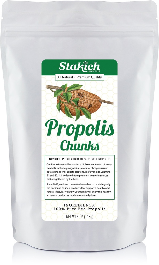 Stakich Bee Propolis チャンク - 純粋でナチュラル - 4 オンス