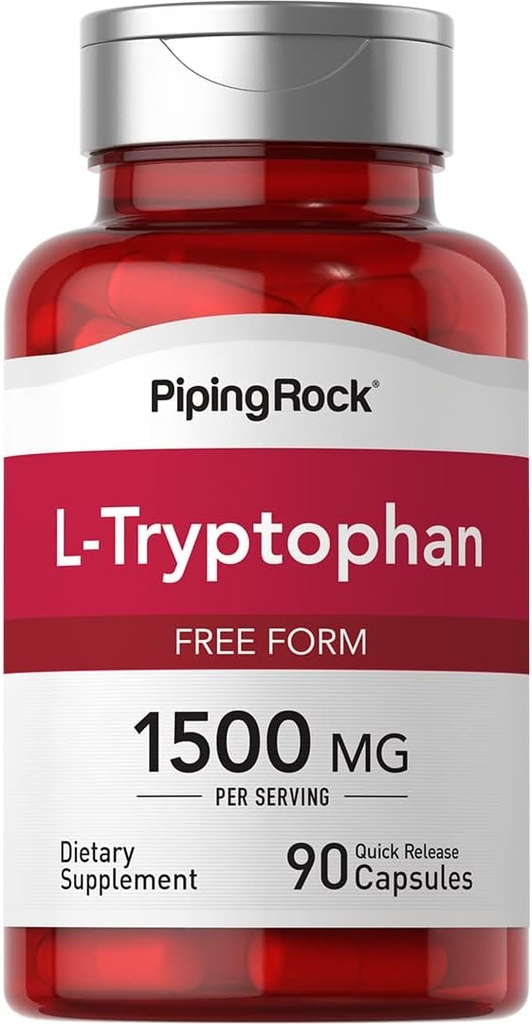 ピッピングロック L-Tryptophan 1500 mg | 90 カプセル | 無料のフォーム | GMO グルテンフリーサプリメント