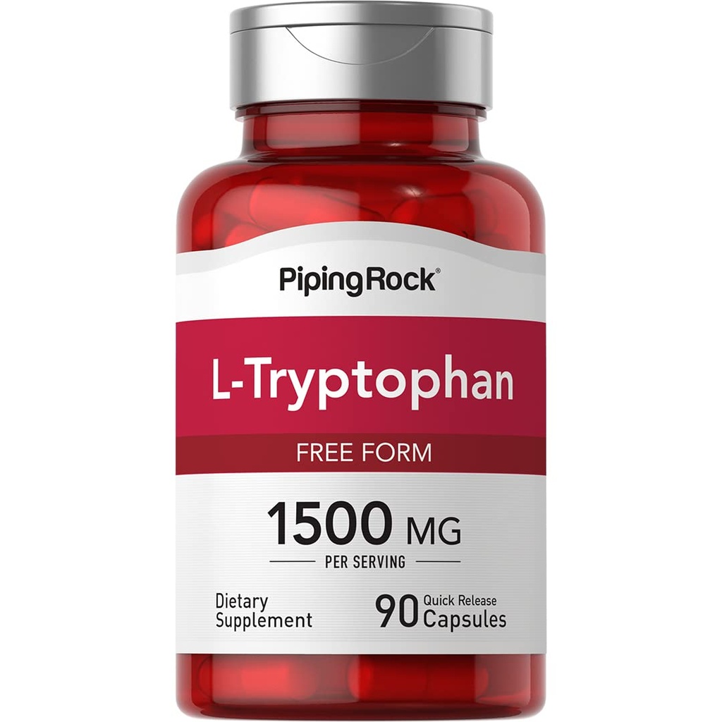 ピッピングロック L-Tryptophan 1500 mg | 90 カプセル | 無料のフォーム | GMO グルテンフリーサプリメント