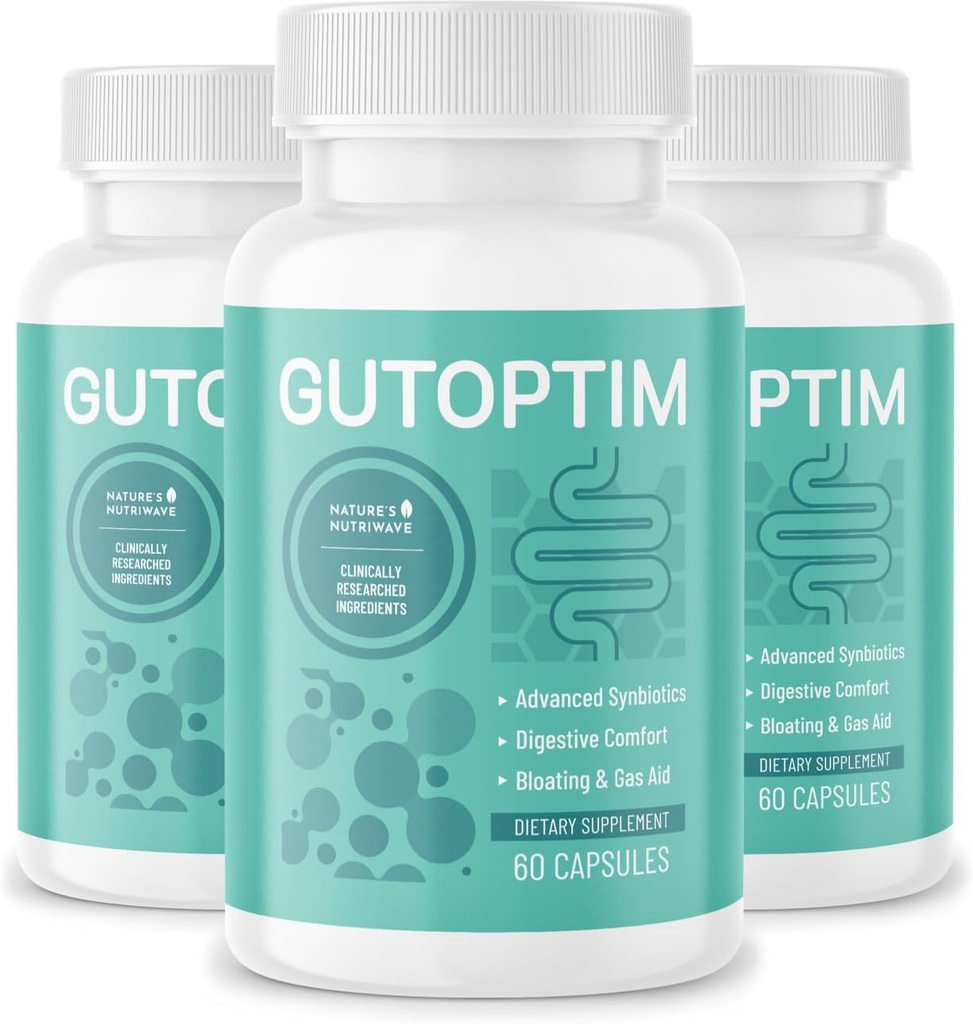 GutOptim Probiotic & Prebiotic Capsules | 女性と男性のためのSynbiotic Gut Health&Bloating Edwardsのプレ・プロバイオティクス | 消化器の健康のためのプロバイオティクスと酵素 | GMO以外の60 Ct、3ヶ月の供給