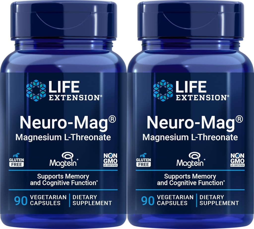 Life Extension Neuro-mag Magnesium L-threonate, 90 Count (Pack of 2)