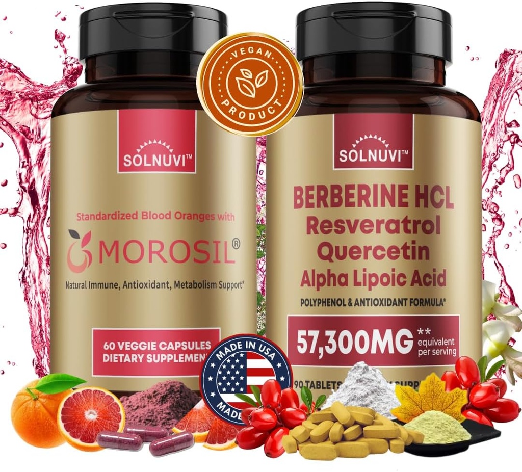 1つのMetabolismの束のすべて-Resveratrol QuercetinアルファLipoicの酸のMorosil及びBerberineの複合体-酸化防止剤、Vitality、ウェルネス サポート-非GMOのグルテンフリー、ビーガン補足