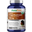 NusaPureチャガマッシュルーム20:1エキス、150mgはベジギーカプセルあたり3,000mgに等価、180カウント、USDAオーガニック、ビーガン、非GMO