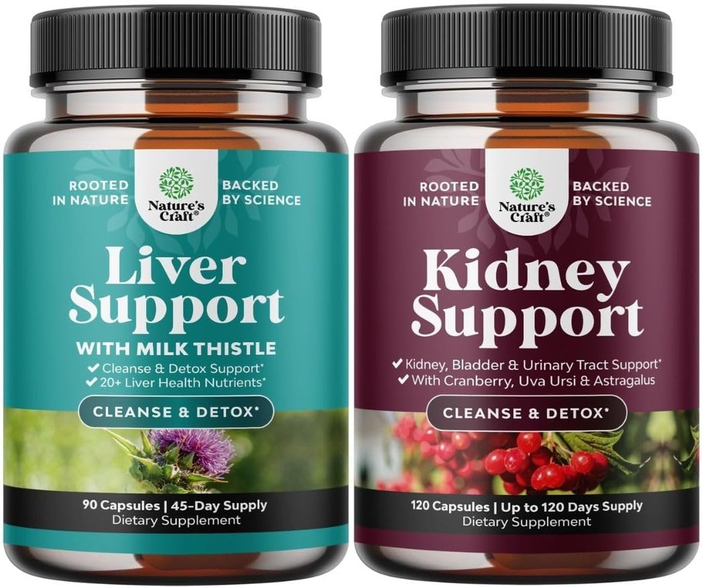 肝臓のクレンジングデトックスと修復のバンドル - シリマリンミルクアザミは、タンポポ、コリン、ビートルート&アーティチョーク抽出物とウバウルシとのキドニーサポート、Stinging Nettle&Astragalus
