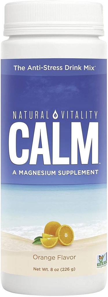 自然なVitality Calm、マグネシウムの補足、反Stressの飲み物の組合せの粉、原物、オレンジ- 8 Ounce (包装5月 Vary)