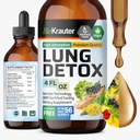 BIO KRAUTER Lung Detox ドロップ - 純粋なビーガン肺クレンジング液体フォーム 4 Fl.Oz 56 供給の日 - ブレンド Mullein, エルダーベリー, スタッキング イラクサ, ジンセン & アンジェリカ エキス - 呼吸器サポート