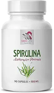 スピリナ - スピリナパウダー - 有機免疫サポートサプリメント - SPIRUILINA 500MG - chlorella spirulina 500mgカプセル、スピルリナハーブサプリメント、クロレラハーブサプリメント - 1B