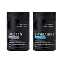 ココナッツオイルの最高の強さのビタミンB7 120のSoftgels (4か月の供給)および焦点のための二重強さL-Theanineの補足、弛緩及び警急200mg 60の計算のスポーツの研究のビーガンBiotinの10,000mcg