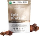 Sproutリビング, Epic Protein, 植物ベースのタンパク質 & スーパーフードパウダー, 完全なコーヒー | 20 グラム有機タンパク質パウダー, アダプトゲン, きのこ, ビーガン, 非GMO, グルテンフリー (1 ポンド, 12 サービング)