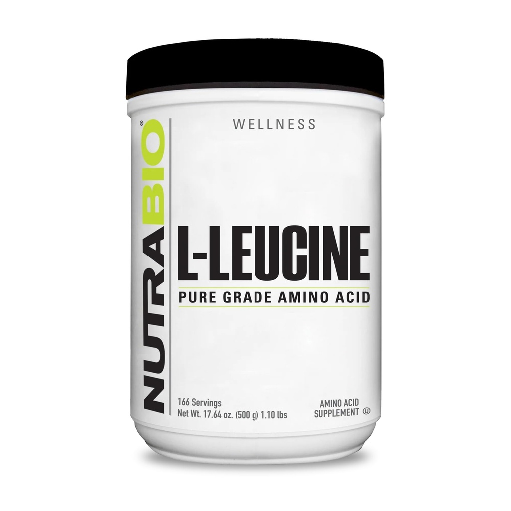 NutraBio 100% 純粋な L ロイシン - 筋肉の回復とサポート - 自然発酵フリーフォームアミノ酸 - ビーガン、非 GMO、グルテンフリー - (500 グラム)
