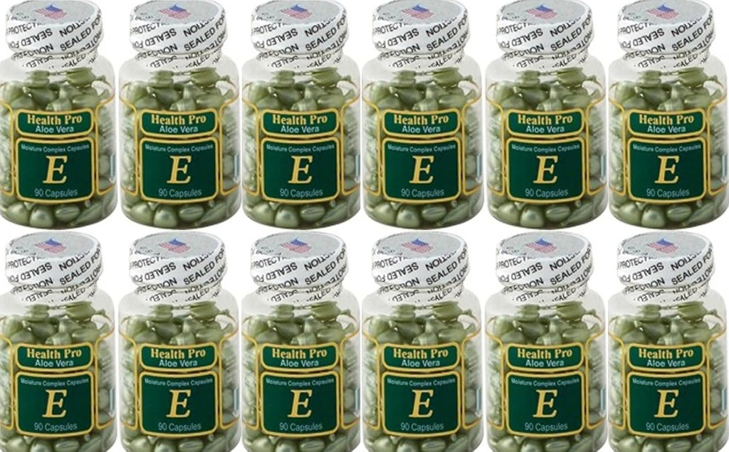 ヌヘルスアロエベラ保湿コンプレックスビタミンEオイル 肌用 | 90 カプセル 水分補給肌用 美容液 | 24 パック