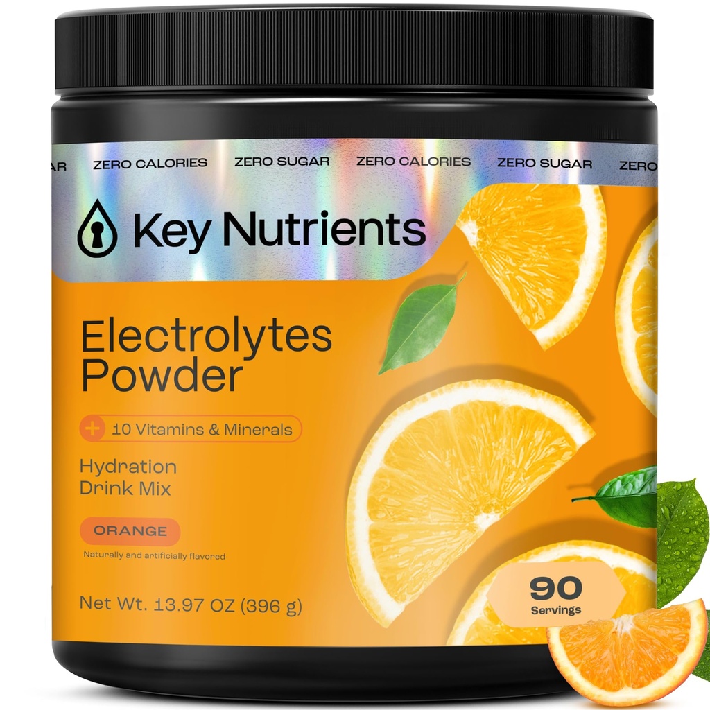 KEY NUTRIENTS Multivitamin 電解質粉末 無糖 - タンジーオレンジ電解質粉末 - 持久力とエネルギーサプリメント - 水素化粉末 - カロリー - 90 サービング - アメリカ製