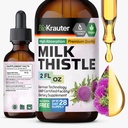 BIO KRAUTER ミルクのアザミの液体の低下 - ミルクのアザミのシリマリン レバー サポート補足 - レバーの清潔なデトックスのためのアルコール及び砂糖の自由なチンキ - 2 Fl. Oz。