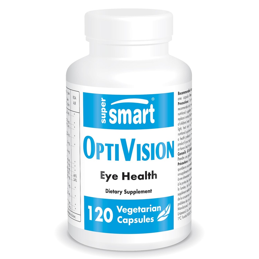 Supersmart - OptiVision(Advanced Formula) - ビルベリーエキス、ブラックカラント、ルテイン、ゼアキサンチン、アスタキサンチン - 目のサプリメント | 非GMO&グルテンフリー - 120 ベジタリアンカプセル