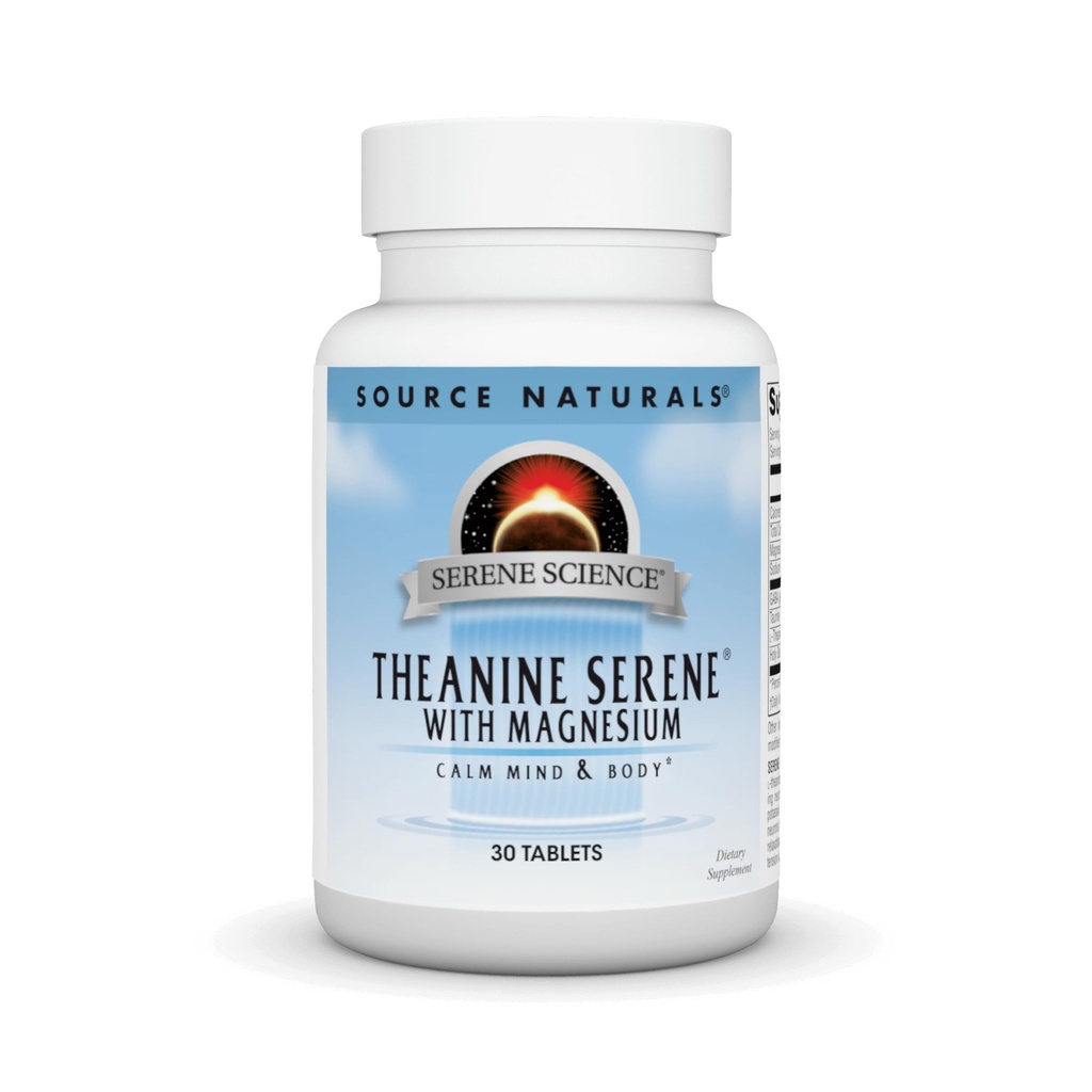 Source Naturals Theanine Serene、カルムマインド&ボディ*、GABA - ベジタリアンフォーム - 30錠