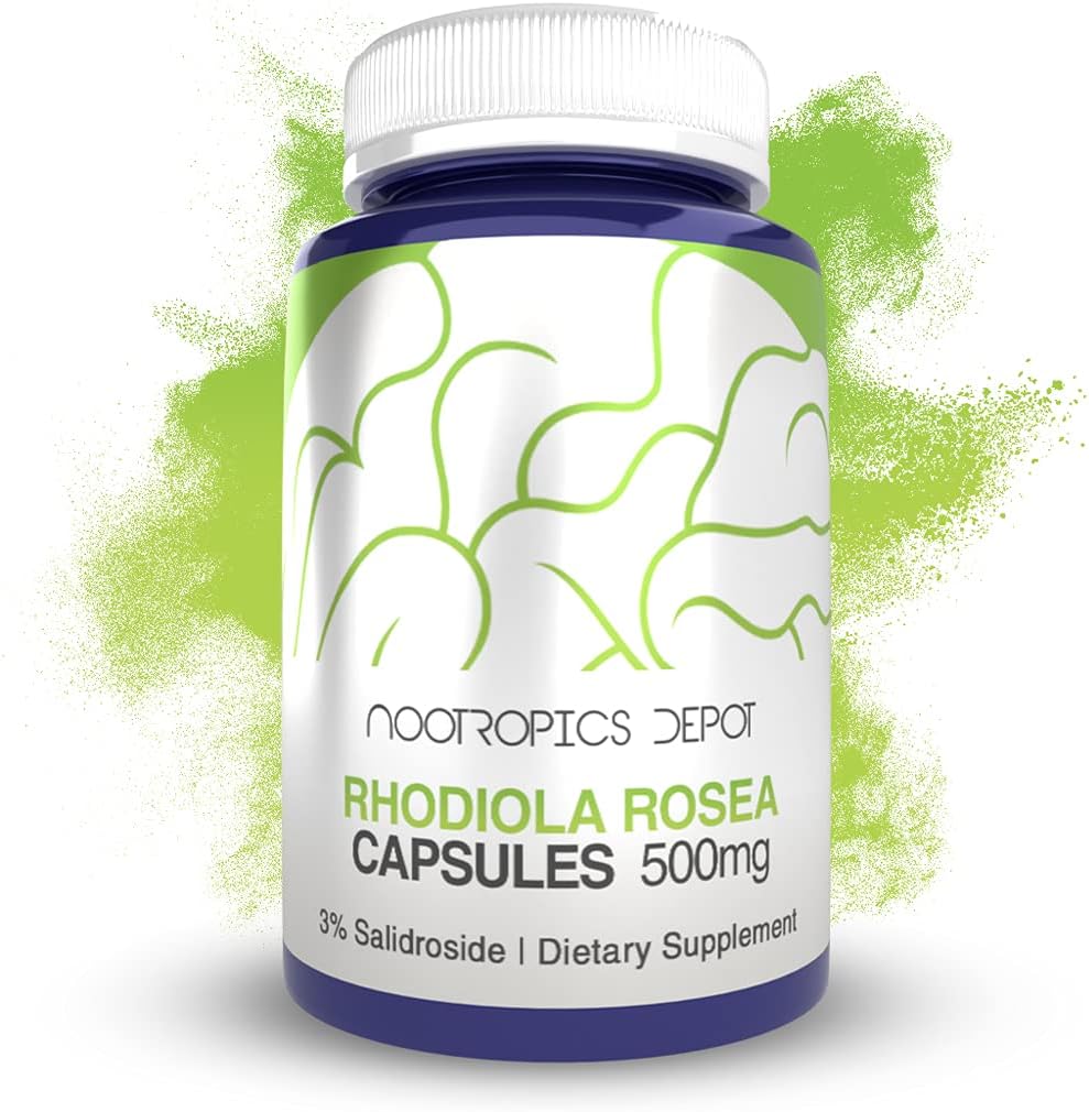 Rhodiola Roseaカプセル | 500mg | 3% Salidroside | 120カウント | Adaptogen Herb | Ayurvedic Supplement | 健康なストレスレベルをサポート | 脳の健康を促進