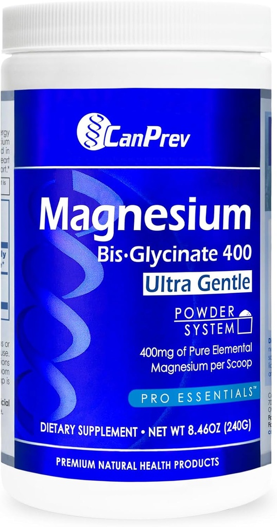 CanPrevのマグネシウムのBisglycinate 400の超穏やかな粉240g 48のサービング、スコップごとの400mg要素マグネシウム、サポート残りの夜、筋肉機能、消化器、ビーガン、非GMO、グルテンフリー