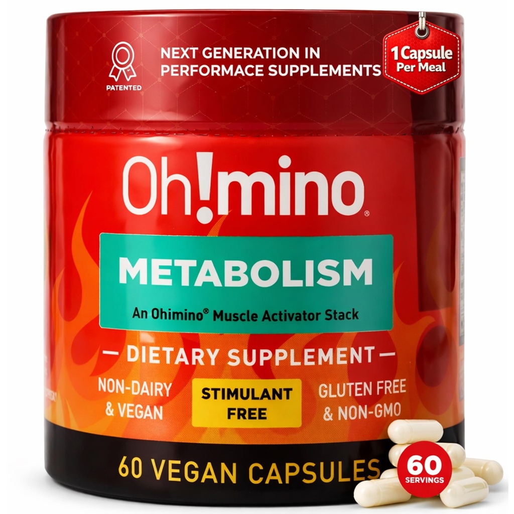 Oh!minoメタボリズムは、エネルギー変換w / L-カルニチン、Phenylcapsaicin、&ビタミンB3 - 非ジッタ、興奮剤なし、ビーガン、非乳液カプセル(60の摂食)のためのサプリメント