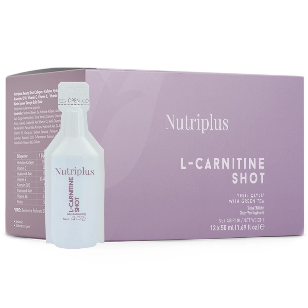 FARMASi Nutriplusは飲み物- L-カルニチン、50ml (12 PC) - エネルギー サポート、代謝ブースト、高めます持久力、毎日の飲み物、補足