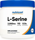Nutricost L-Serine Powder, 113 サービング (.5LB) - 2,000 MG per サービング - Non-GMO, グルテンフリー