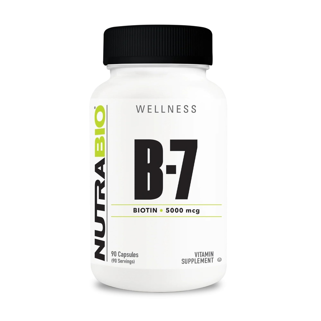 NutraBiotin(ビタミンB-7)サプリメント、5000mcg - 健康的な髪、皮膚、爪、90野菜カプセルを促進するのに役立ちます
