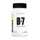 NutraBiotin(ビタミンB-7)サプリメント、5000mcg - 健康的な髪、皮膚、爪、90野菜カプセルを促進するのに役立ちます