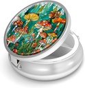 Pill Box-3 Compartment パーパス&ポケットミニメタルピルホルダー トラベルピルコンテナ サプリメント ビタミンBPAフリー(Mushroom Forest)を保持する