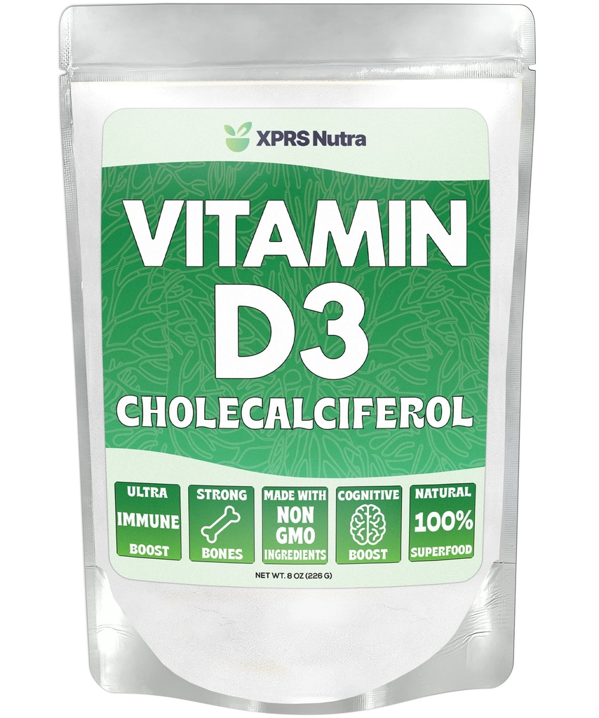 XPRS NutraのビタミンD3の粉(Cholecalciferol) - Bonesおよび免除のためのUnflavored VIT D -筋肉機能のためのビタミンD3の粉-ビタミンDの補足(8のOunce)