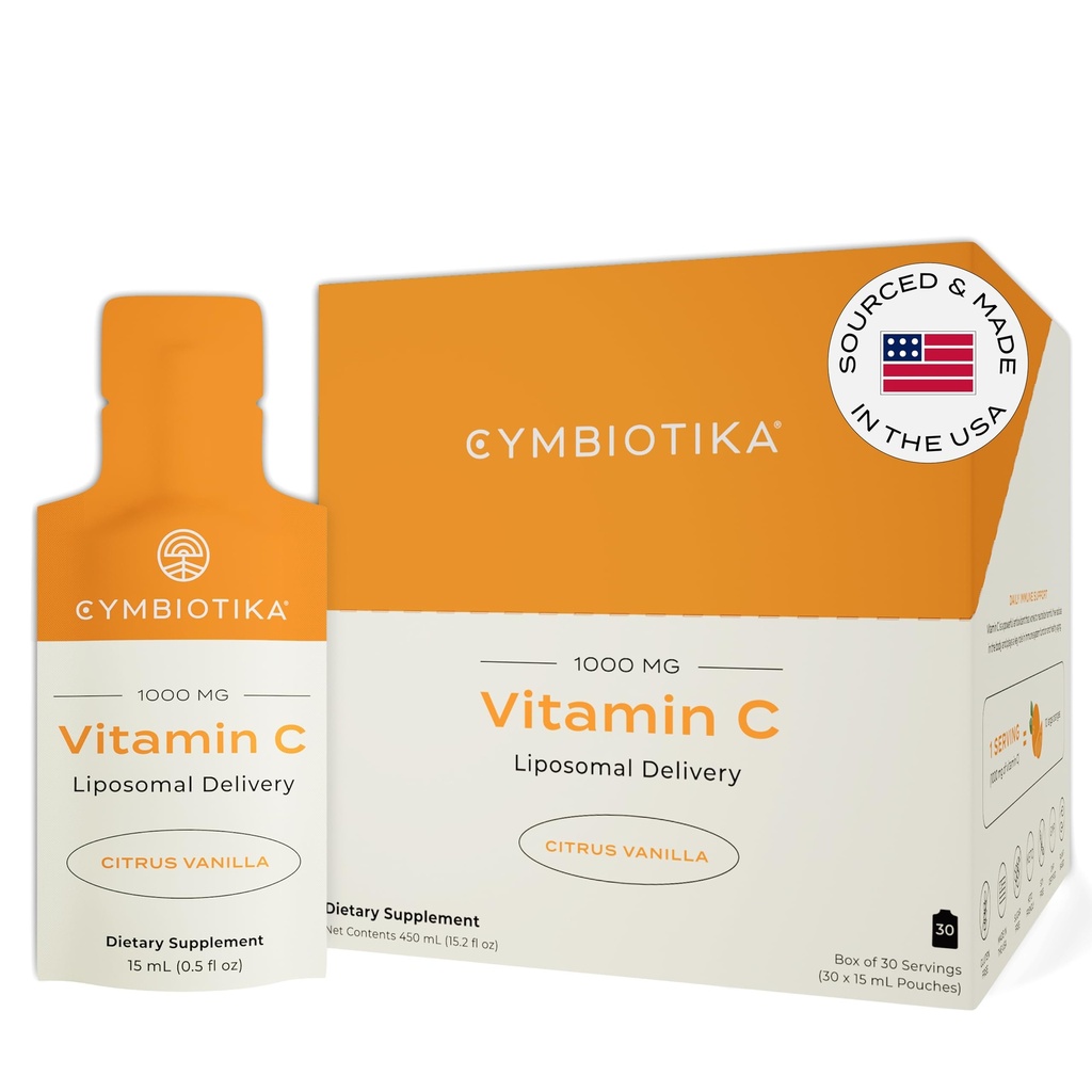 CYMBIOTIKAのビタミンCの個々のパケット、Liposomal配達、免疫サポートのための補足、コラーゲンのブースト、及び健康な老化、皮の水和のパケット、Citrusバニラの味、30の計算