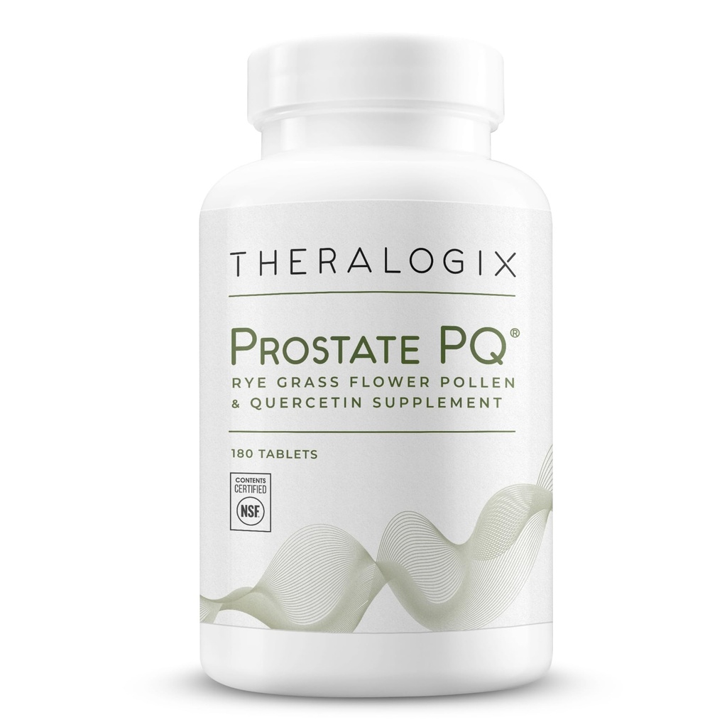 Theralogixの前立腺PQ - Ryeの草のPollenのエキス及びケルセチンの補足- 90日の供給- Prostate及びPelvicの健康及び尿路機能のための酸化防止サポート* - NSFは- 180のタブレットを証明しました
