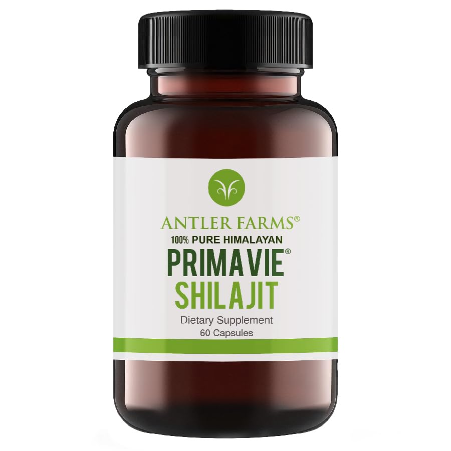 アントラーファーム - 100% 純粋な PrimaVie シラジット男性エキス、60 カプセル、250 mg - 50% のフルヴィク酸、ヒマラヤ、強力な適応性サプリメントからワイルド収穫樹脂に標準化