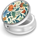 Pill Box-3 Compartmentの財布のための小さい丸薬の箱及びポケット小型金属の丸薬のホールダー旅行丸薬の容器は補足のビタミンBPAフリー(花パターン)を保持します